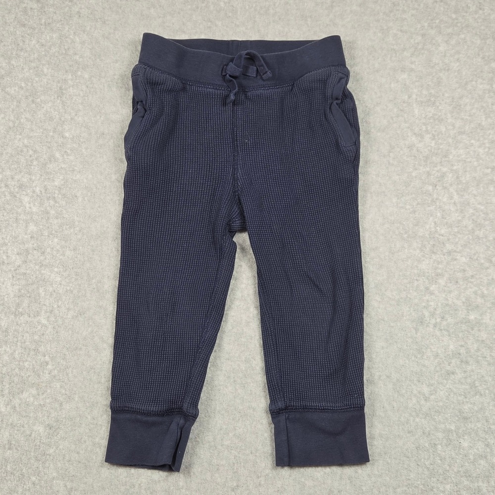GAP Waffle Knit Thermal Jogger Pants Navy Blue Toddler 2Y Cozy Loungewear